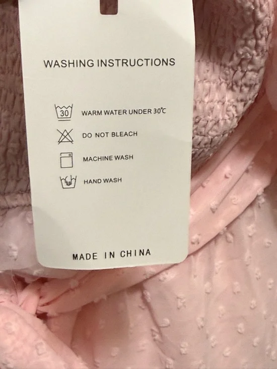 Merokeety Puff Sleeve Elastic Smocked Midi Dress. Size L - Picture 10 of 13